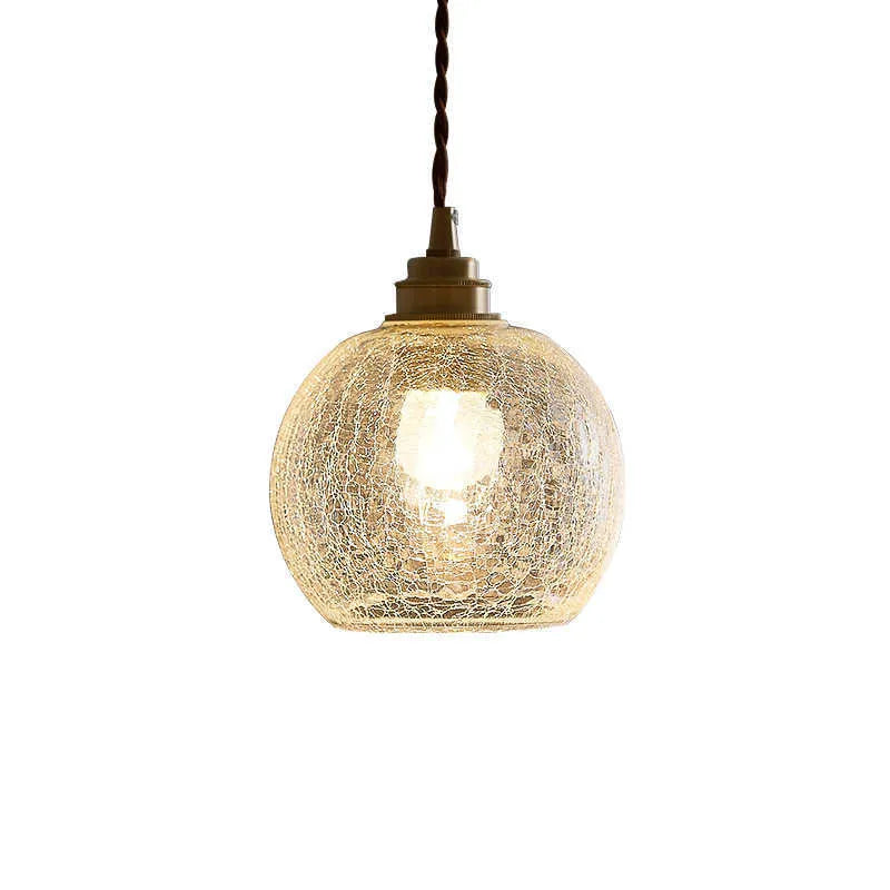 Retro-style brass and clear glass ball chandelier ceiling light fixture