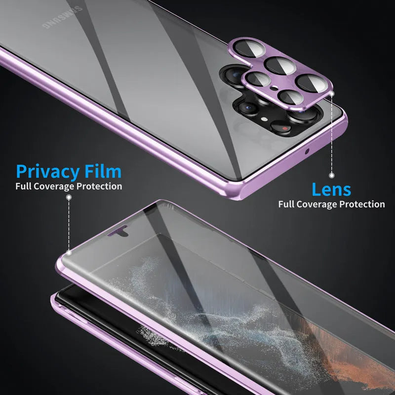 Samsung S24 Ultra magnetic phone case with mirror in multiple colour options.