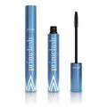 A single black eyelash brush and comb beauty tool on a white background.