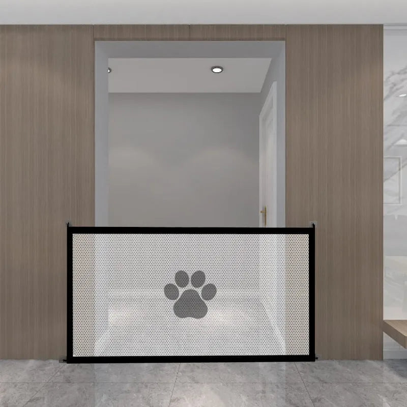 Portable folding dog barrier net fence with pet doorsill design