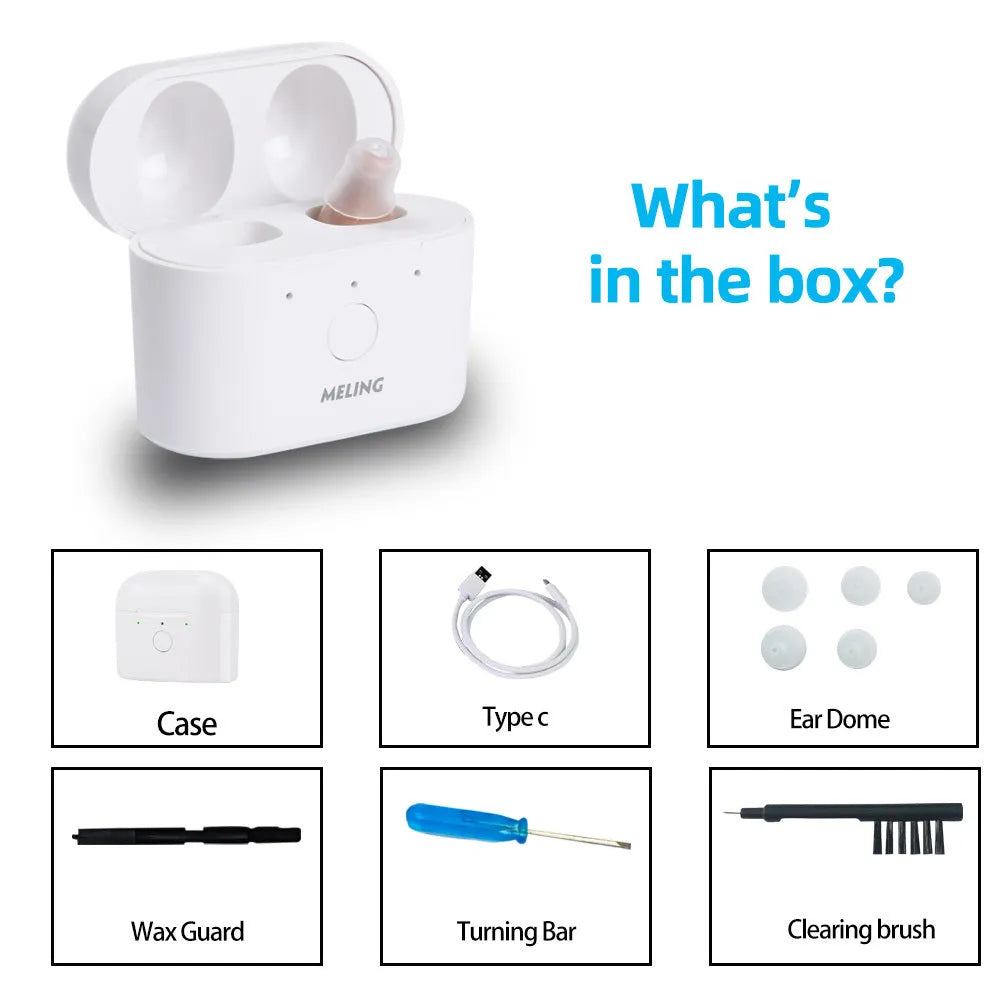 Rechargeable hearing aids with Germany digital chip and noise reduction, available in beige colour