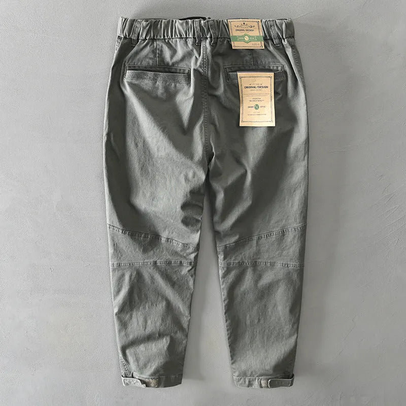 Men's cotton elastic overalls in loose fit design available in four colours
