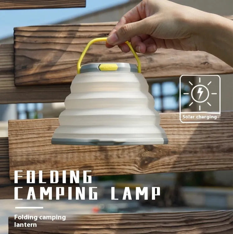 White portable camping lamp with large capacity lighting and single-key cycle switch