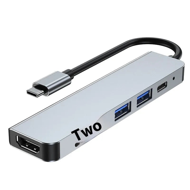 Portable notebook and tablet computer expansion dock with TYPE-C interface and 13.5cm cable