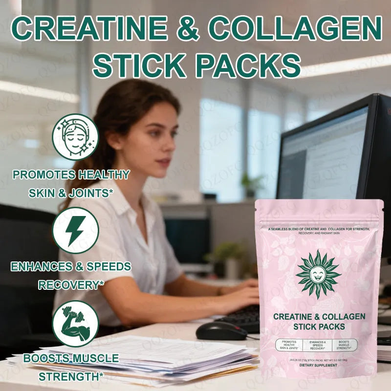 Creatine collagen stick pack 20 sticks raspberry lemon flavour natural beet juice colour sugar-free