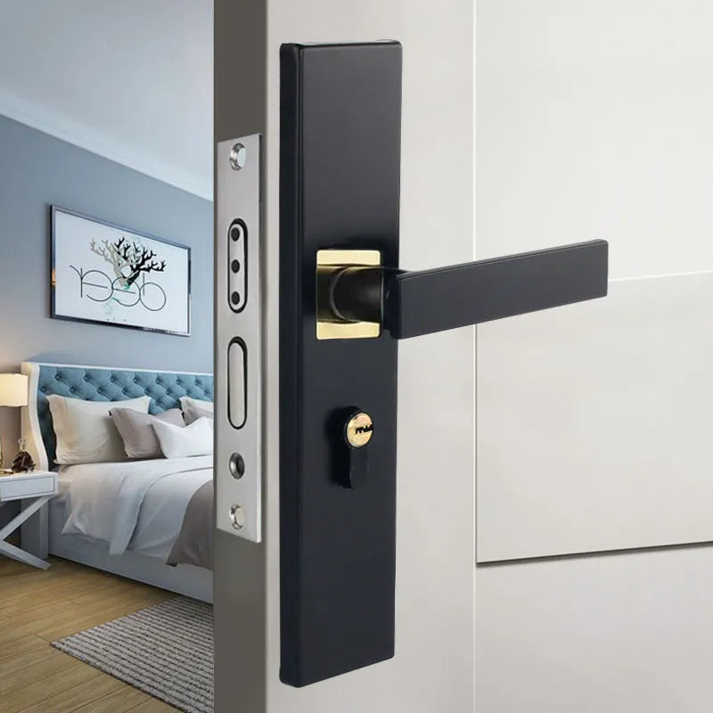 Aluminium alloy split magnetic door lock handle for timber doors