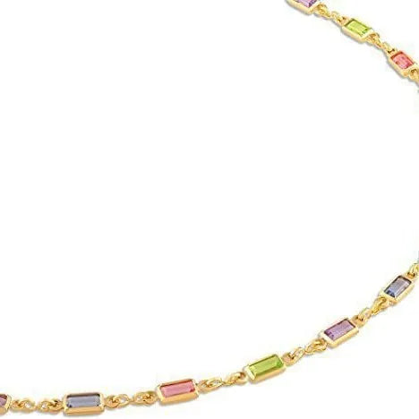 Ladies geometric glass pendant necklace on alloy chain with adjustable 41-50cm length