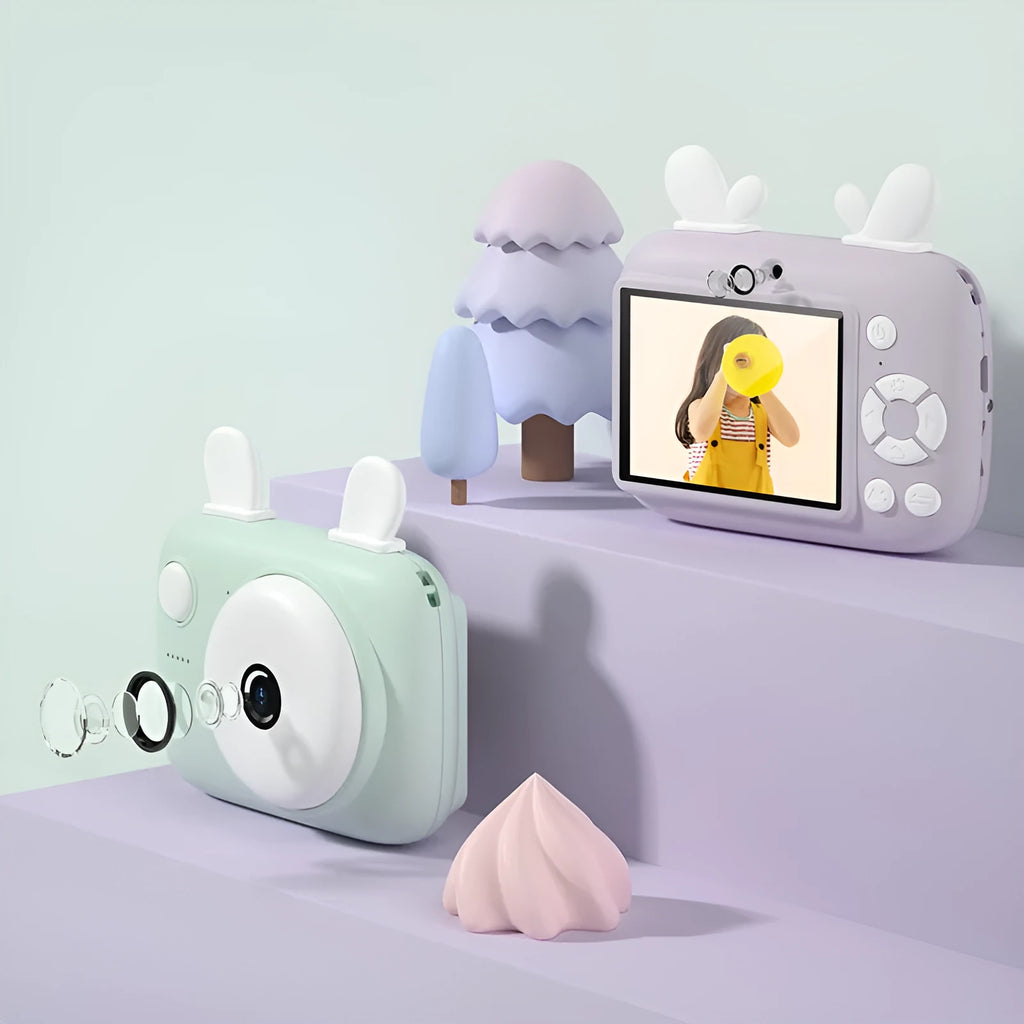 A2 kids digital camera in green colour with 2.4 inch screen and dual cameras