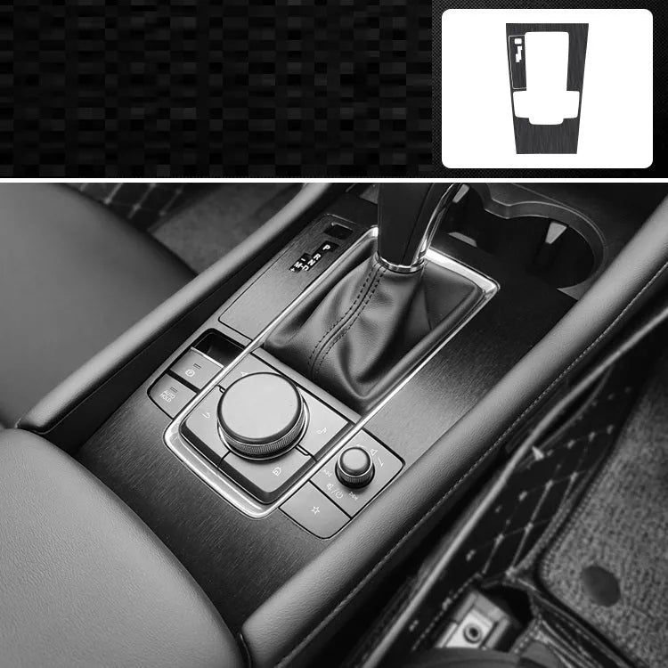 Car interior decorative adhesive film sticker kit for centre console and dashboard modification.