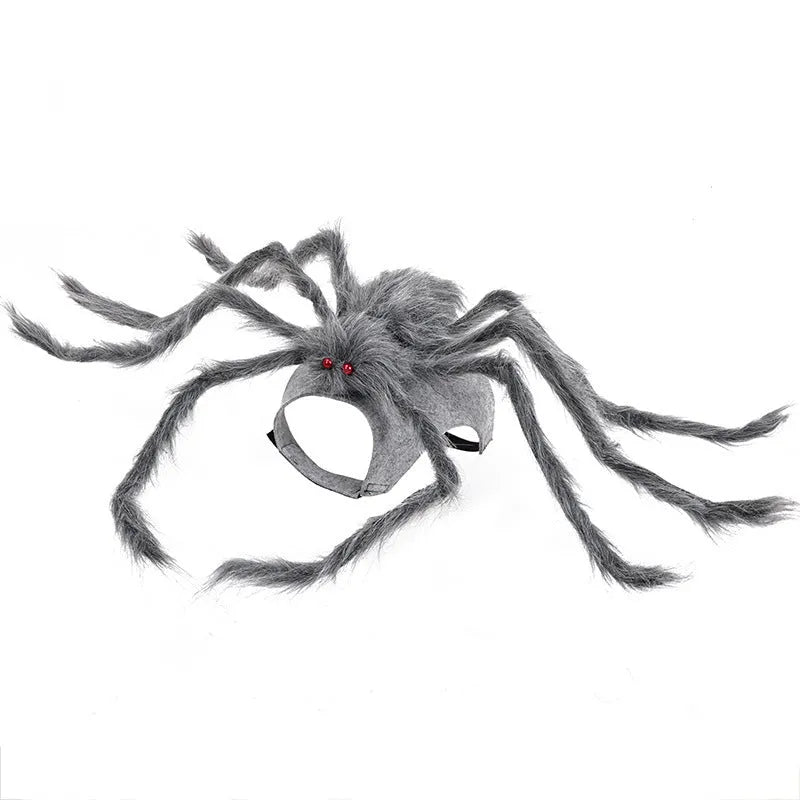 Halloween spider costume for a dog or cat in black and purple colours.