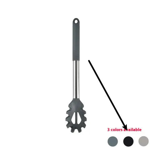 12-piece silicone kitchen utensil set with rotating storage bucket in black, dark gray or khaki