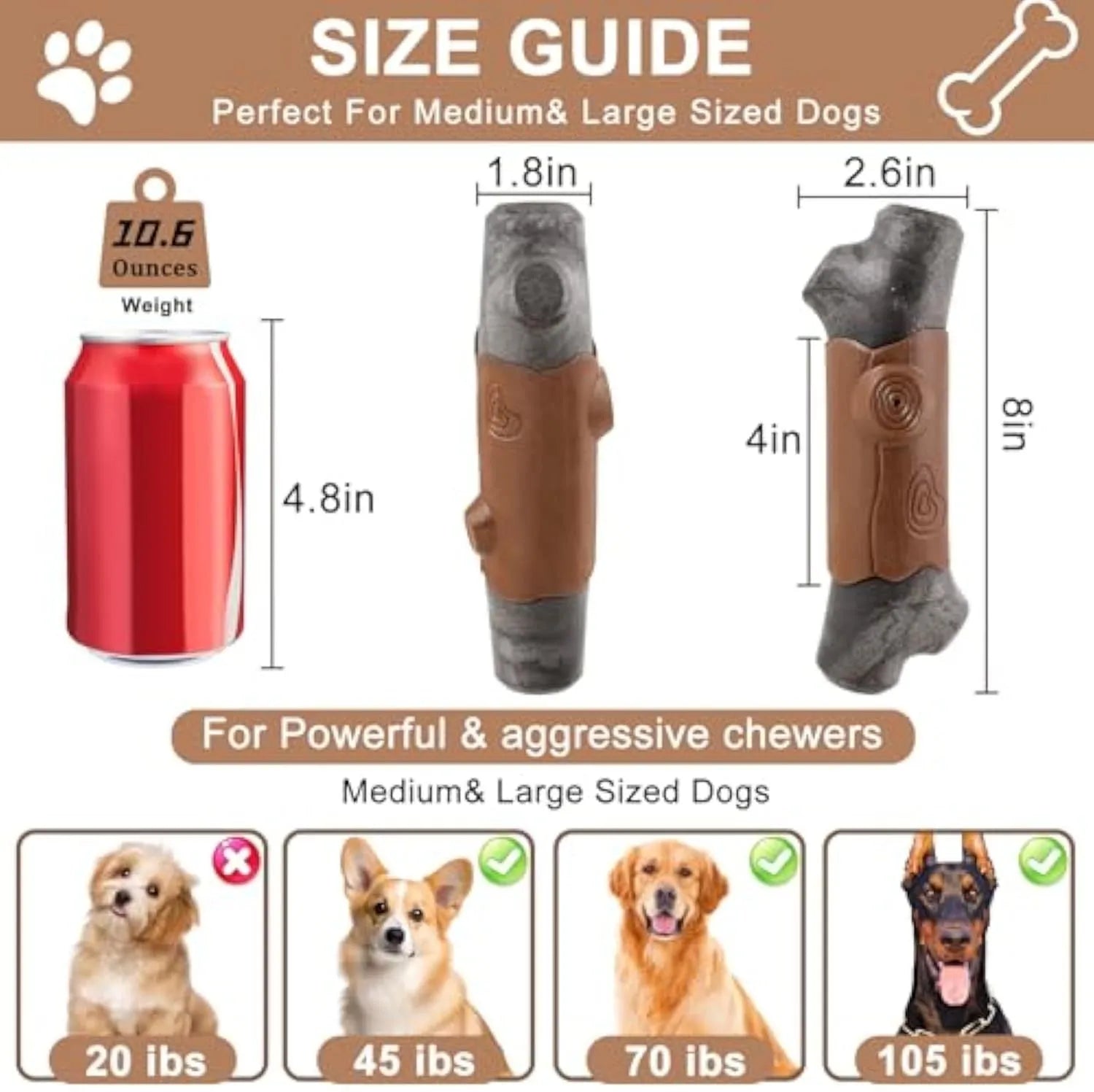 Indestructible nylon dog chew toy with squeaker for large breed aggressive chewers