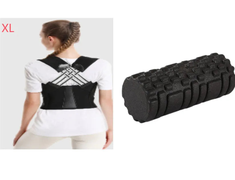 Hollow black EPP foam roller 33x14cm on flat surface for Pilates and balance exercises