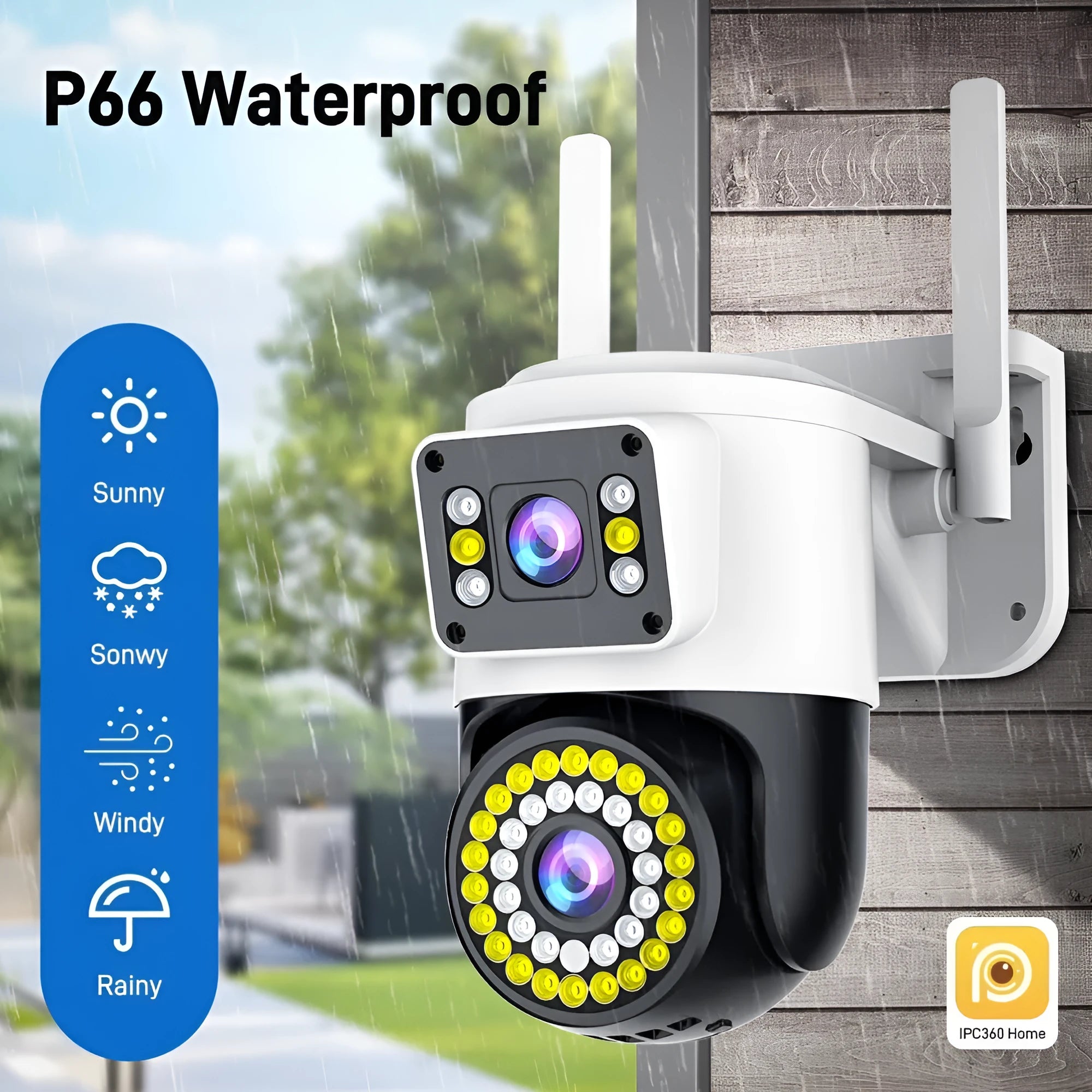 Night vision wireless wifi binocular dual-screen surveillance camera 148x80x185mm indoor security