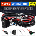 Black off road LED spotlight cable set with switch for vehicle lighting installation