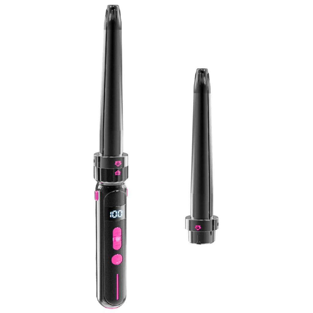 Black ceramic curly hair sticks dual-purpose styler with 30 temperature settings and PTC fast heating