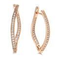 Geometric zircon eardrops earrings in H0493 colour with copper construction and ins style detailing