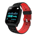 F16 smart watch with ECG display on wrist, showing black green silicone band.