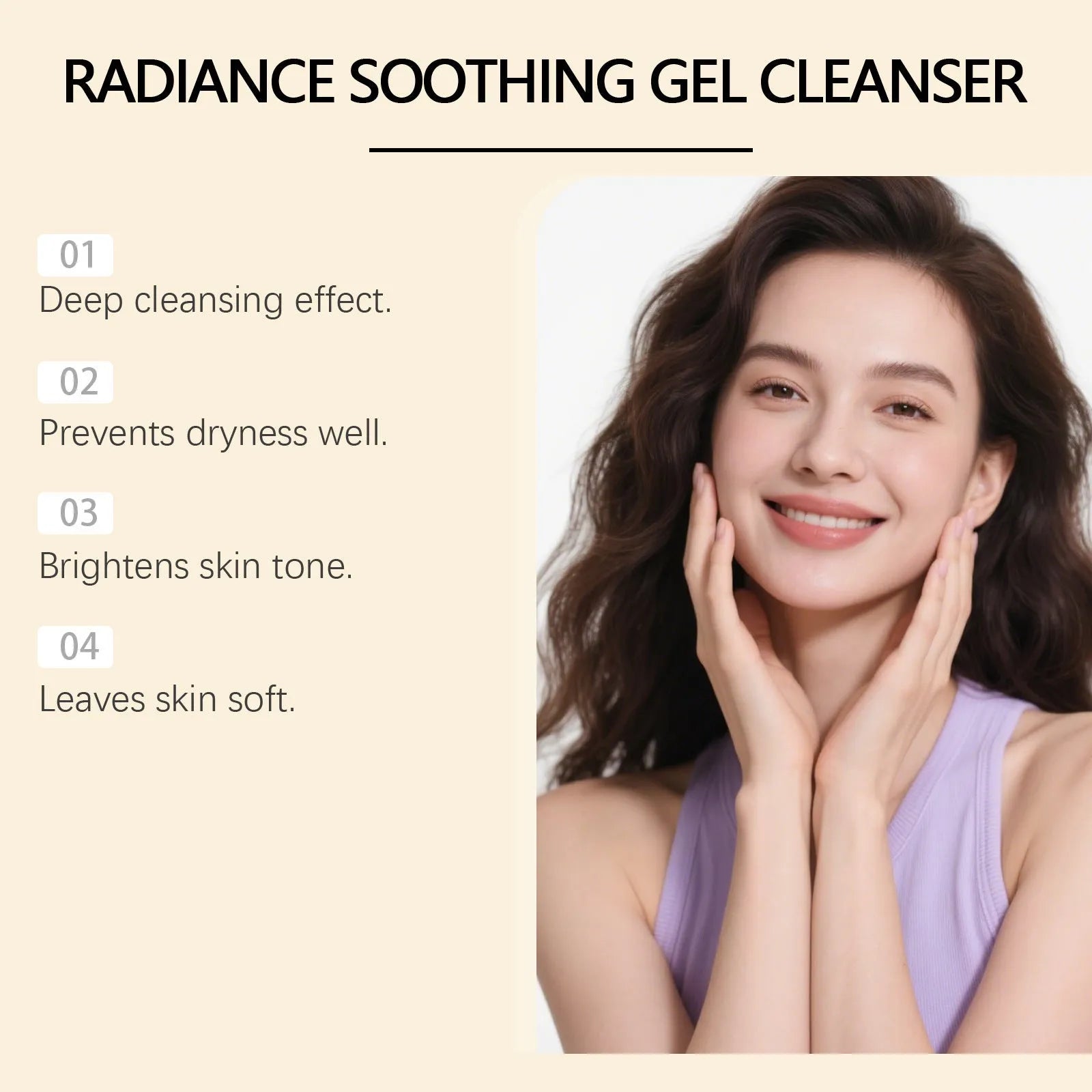 Skin nourishing moisturising hydrating cleansing gel 100g, pack size 4.6 x 14.7cm, for daily face wash
