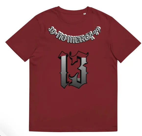 Man wearing a black men's T-shirt with a 3D digital printed design on the front.