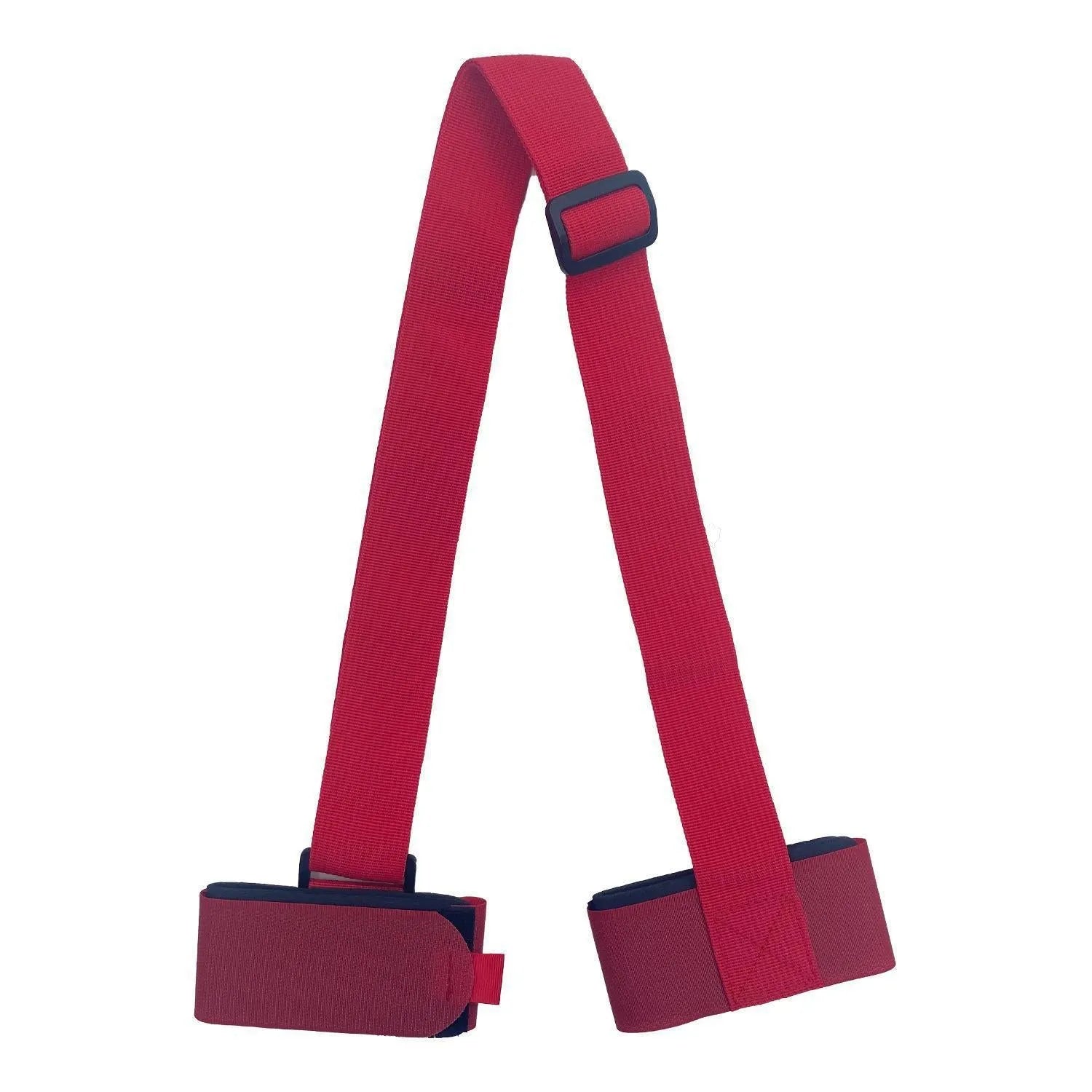 Adjustable skiing bandage shoulder strap with hook and loop fastening for ski equipment transport