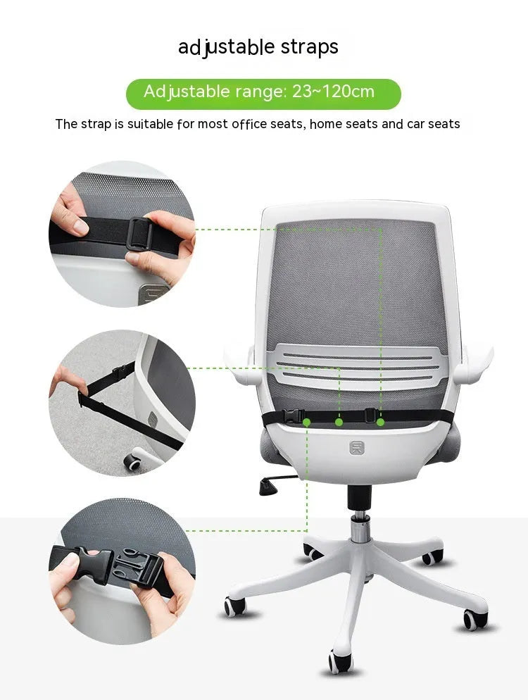 Memory foam car seat cushion with securing straps in breathable fabric