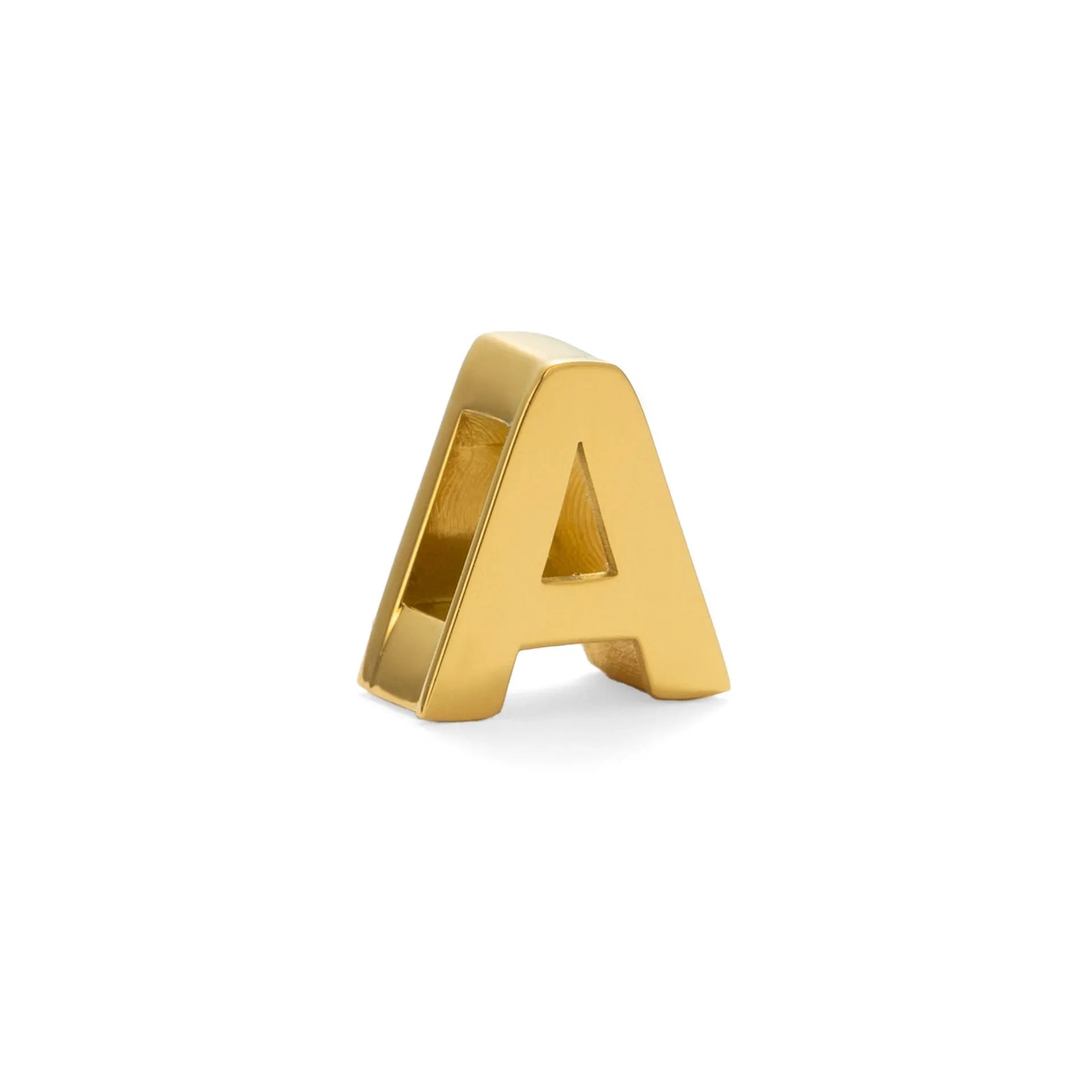 Titanium steel personalised necklace showing letter pendant on 40.5cm chain with electroplated gold finish