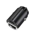 Mini 30W car cigarette lighter charger with zinc alloy construction measuring 45mm length