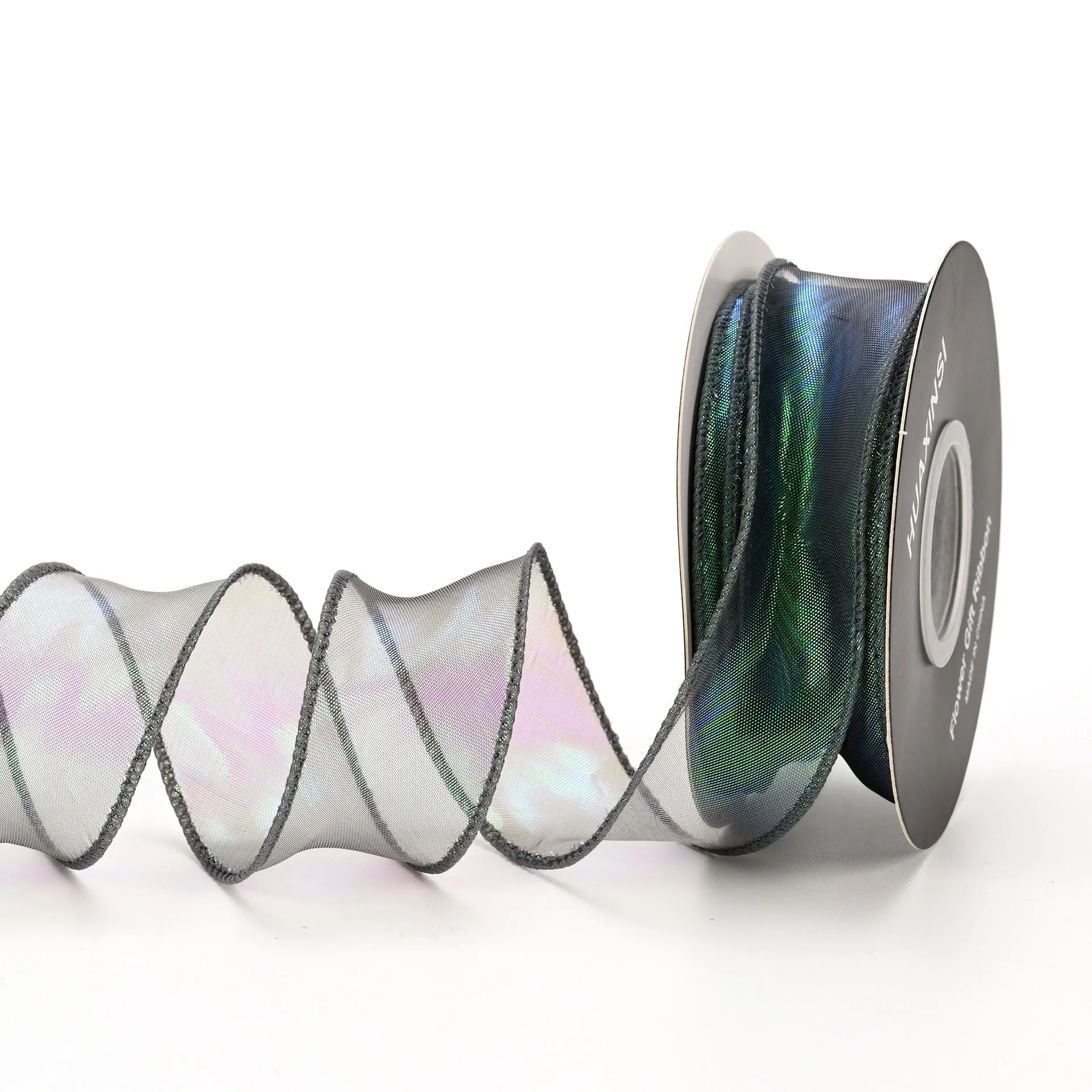 Fishtail yarn mesh ribbon with wave edge cutting in multiple colours for craft and floral decoration