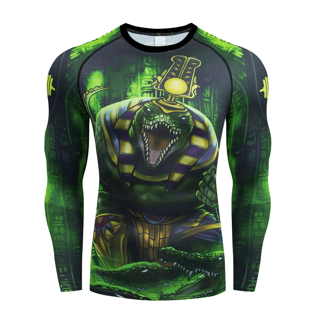 Men's stretch sports suit with ZF016 pattern printing for running and fitness activities