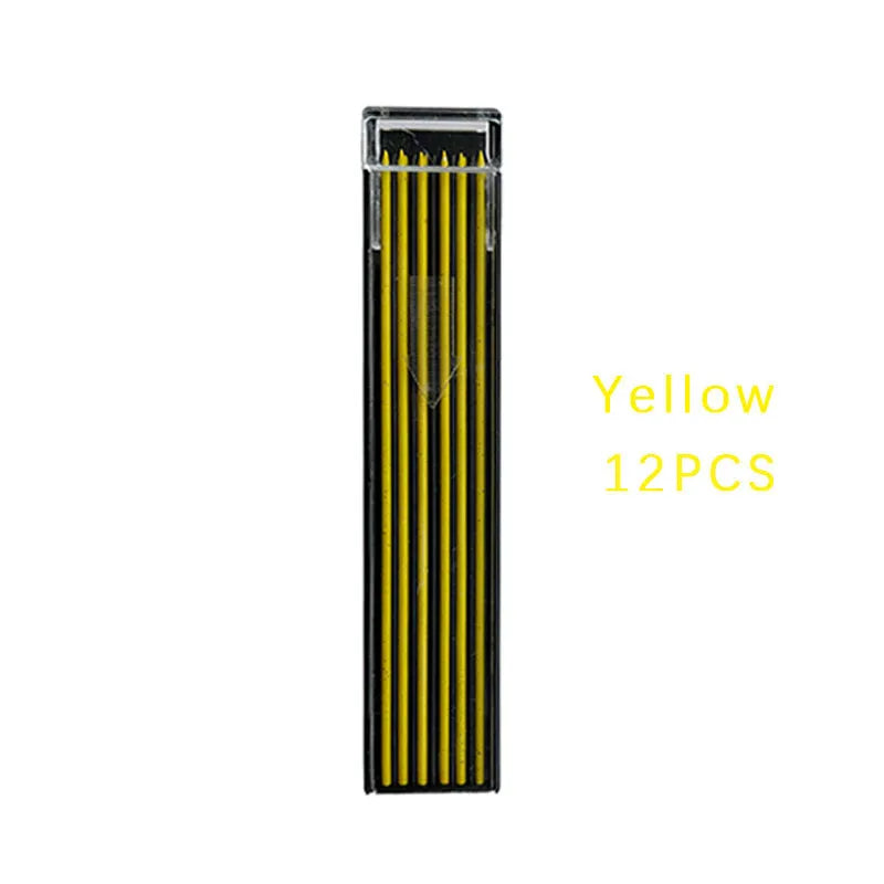 Boxed mechanical pencil lead refills in rainbow colours with plastic tube packaging for drawing