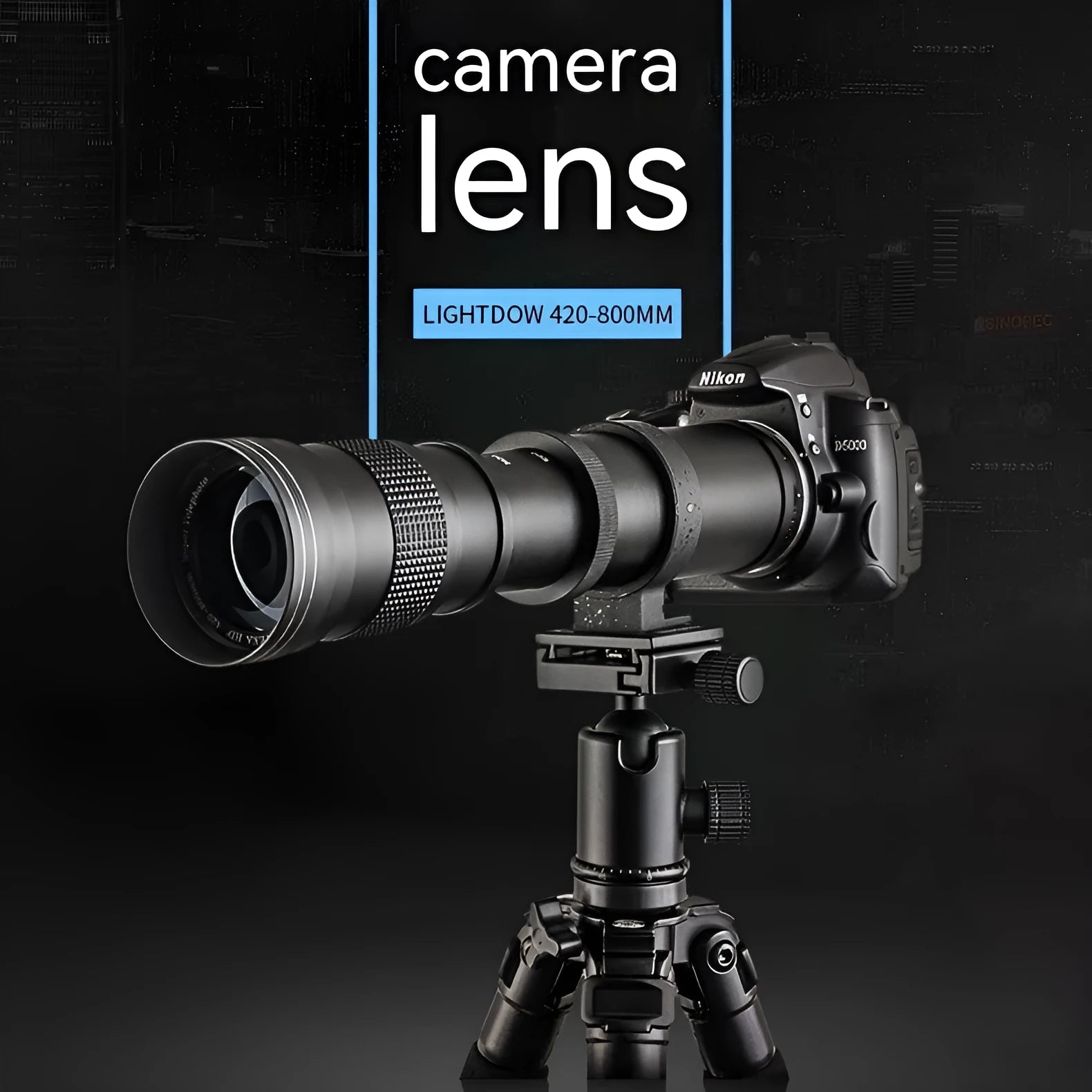 420-800mm manual zoom lens adapter with 67mm filter thread for full-frame cameras