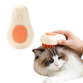 Green or white cat steam brush with water spray function and silicone teeth for pet grooming and massage