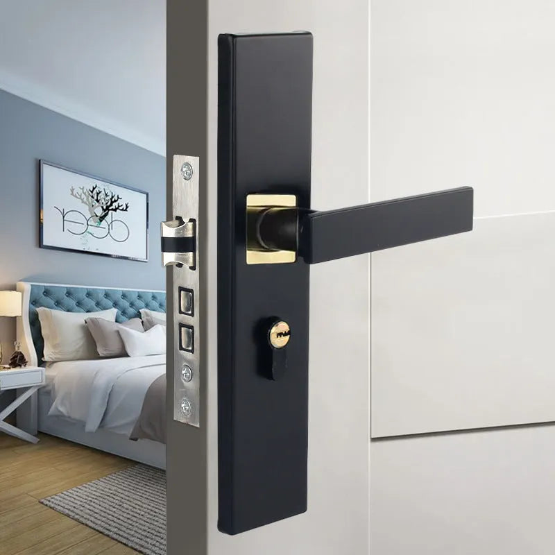 Aluminium alloy split magnetic door lock handle for timber doors