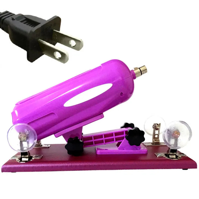 Bobb automatic telescopic thrusting sex toy in purple, black, or pink with 37cm length