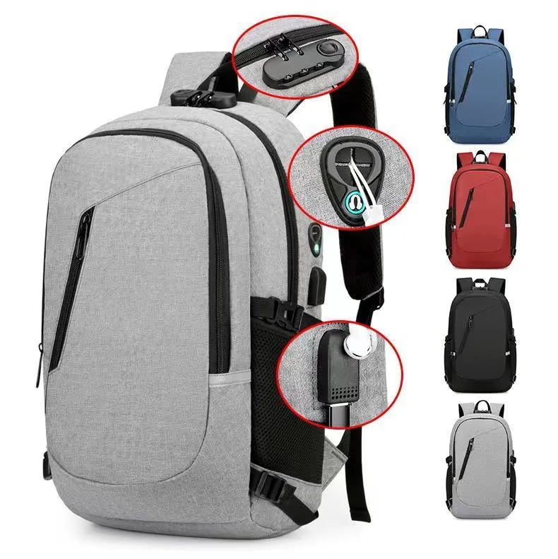 Blue Oxford cloth leisure travel backpack with 20-35L capacity