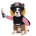 Pirate pet costume for dog or cat made from polyester, includes hat, available in multiple sizes
