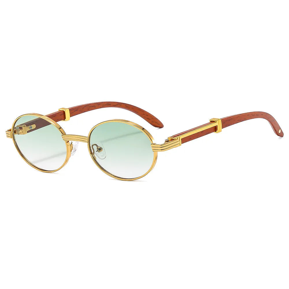 Fashion UV protection sunglasses with plastic frame and grey lens in gold finish