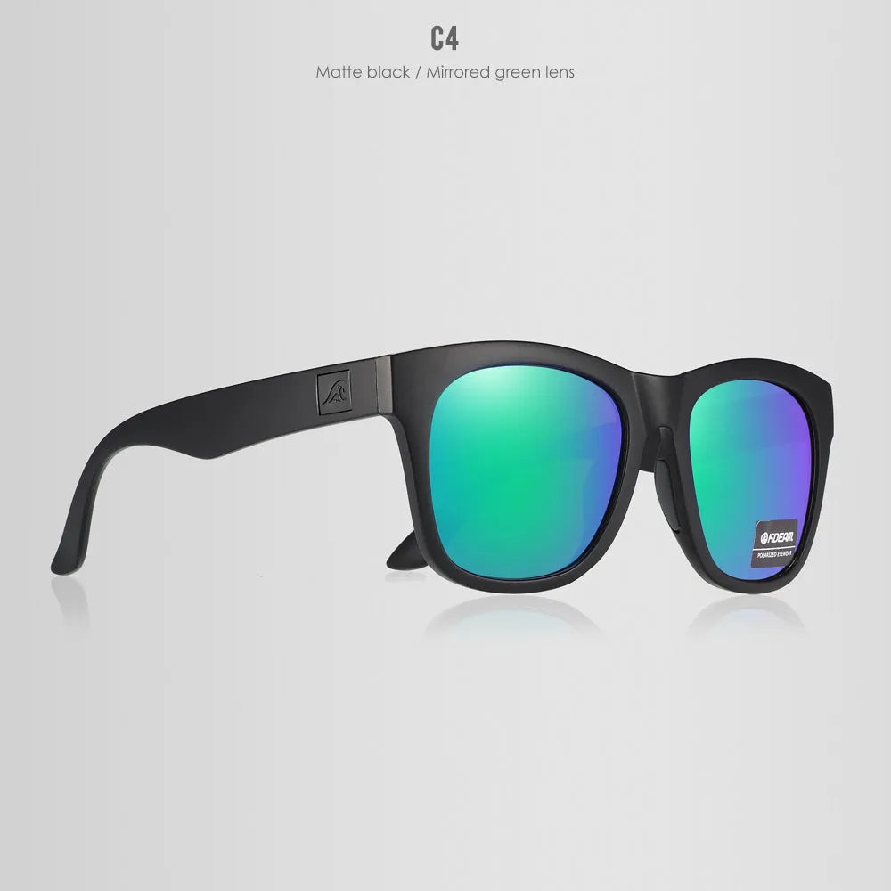 Thickened polarized sunglasses with TAC lenses and PC frame for outdoor UV protection.