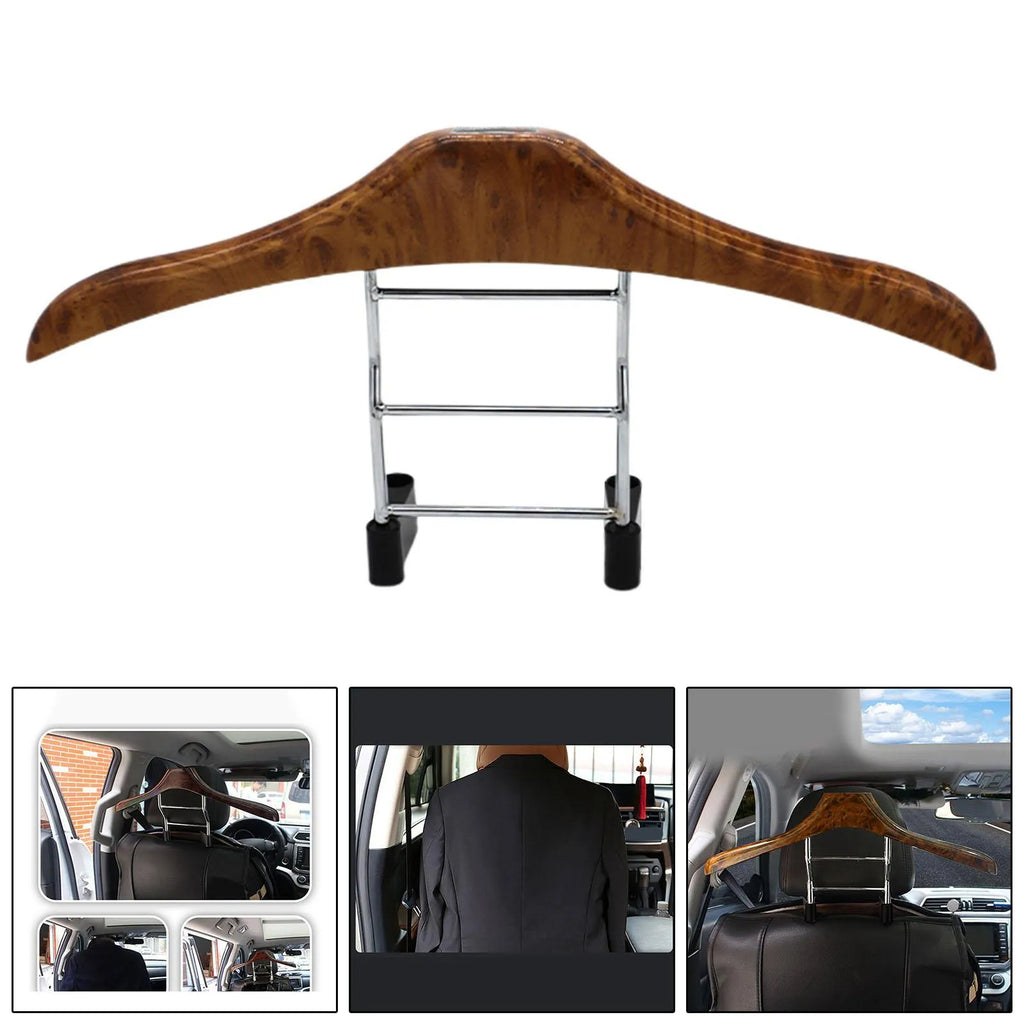 Wood yellow car clothes hanger with stainless steel frame for suits and shirts