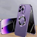 Magnetic iPhone case with metal clip shown in available colours for iPhone models