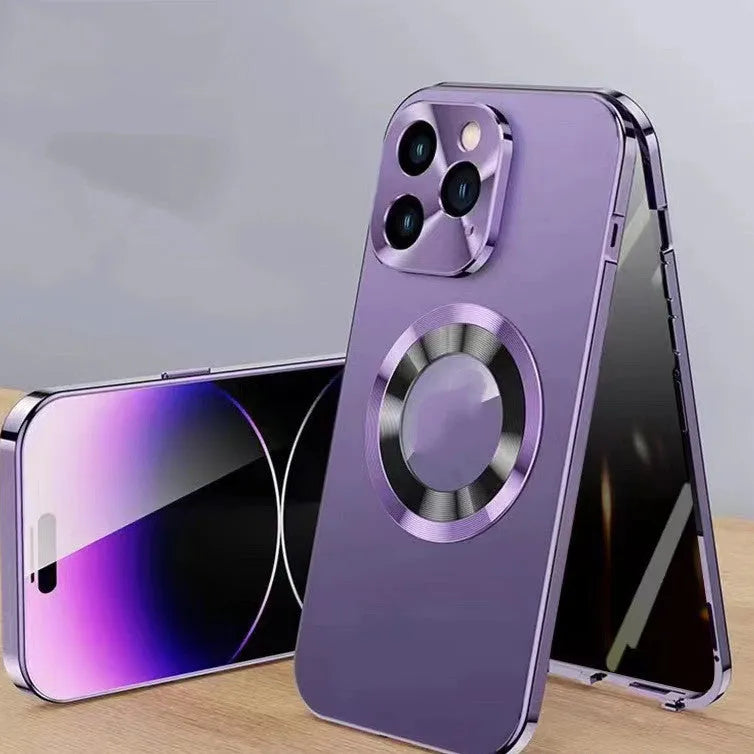Magnetic iPhone case with metal clip shown in available colours for iPhone models