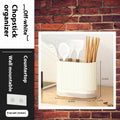 Modern plastic chopsticks cage wall holder in beige, dark green or orange for kitchen utensil storage