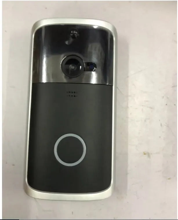 WiFi video doorbell camera in black, 7.5cm by 3.3cm by 14.4cm, with infrared night vision, two-way voice intercom