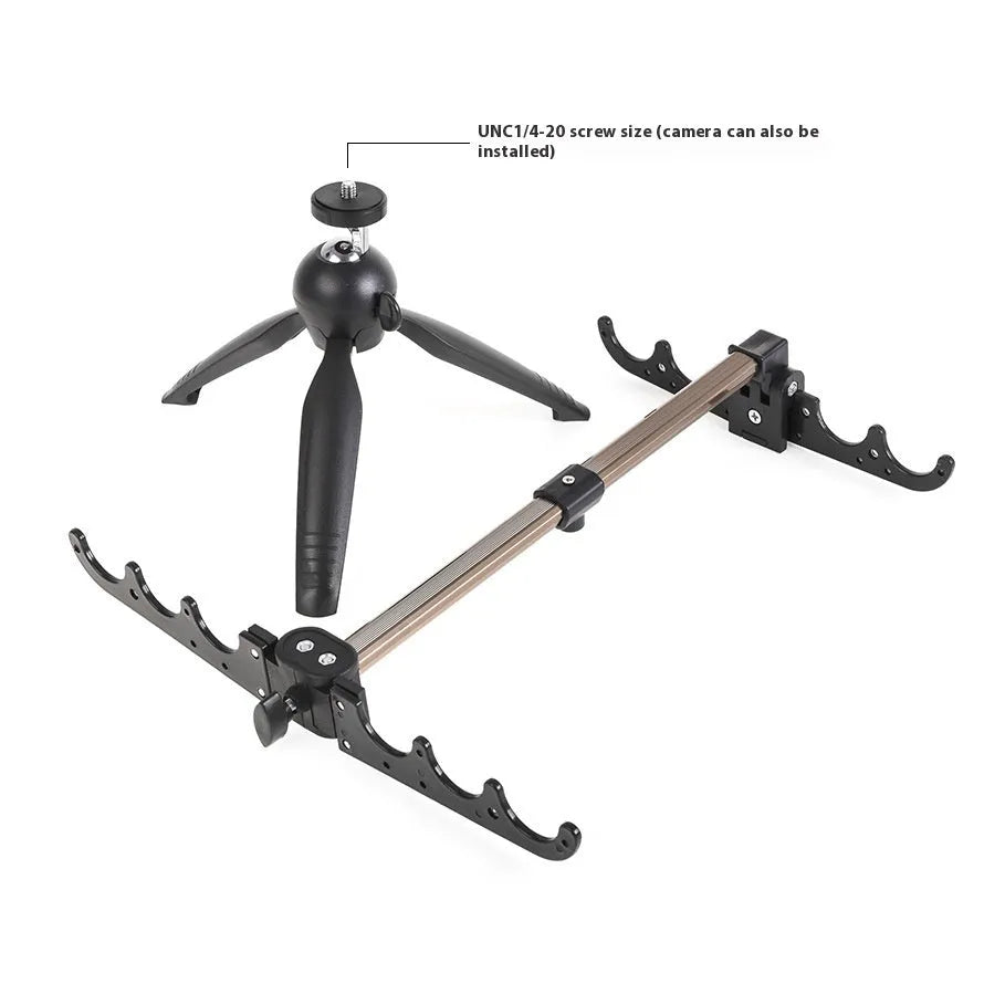 Silver aluminium triangle rod holder bracket for ice fishing equipment