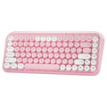 Pink wireless Bluetooth keyboard with 84 keys and compact 339mm design