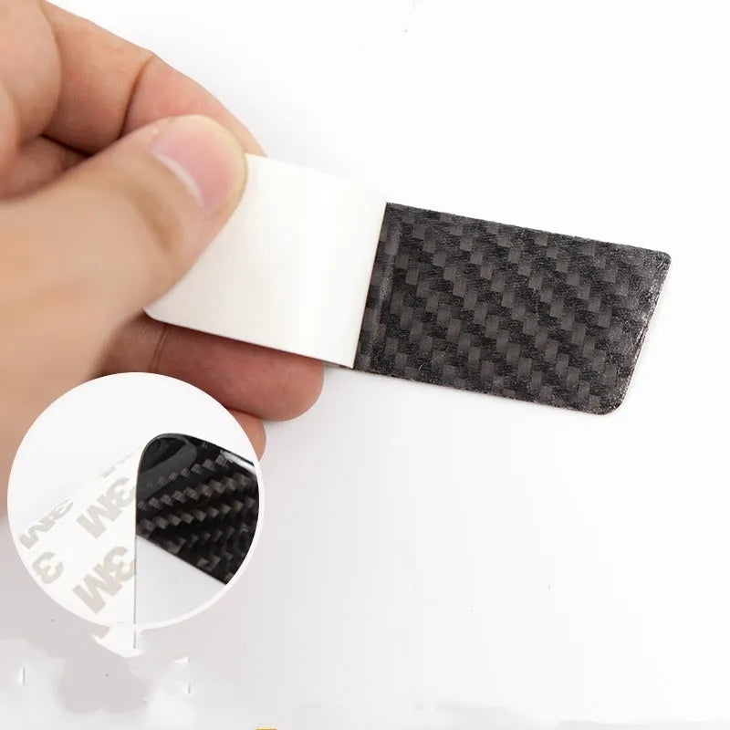 Carbon fibre patterned door handle protection stickers for Tesla Model S