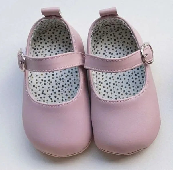Baby girl toddler shoes with Velcro closure in light purple artificial PU leather, low-top design