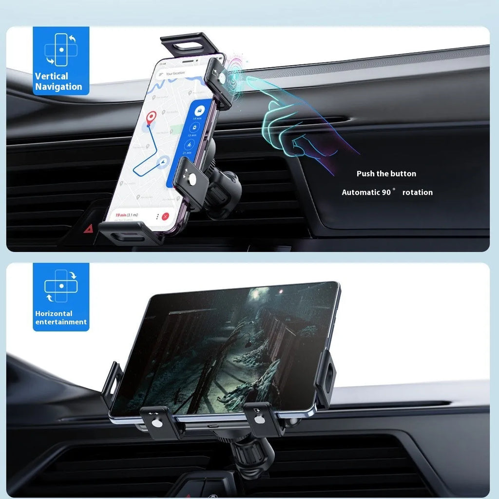 New car wireless charger mobile phone holder in alloy, universal style with 360-degree rotation