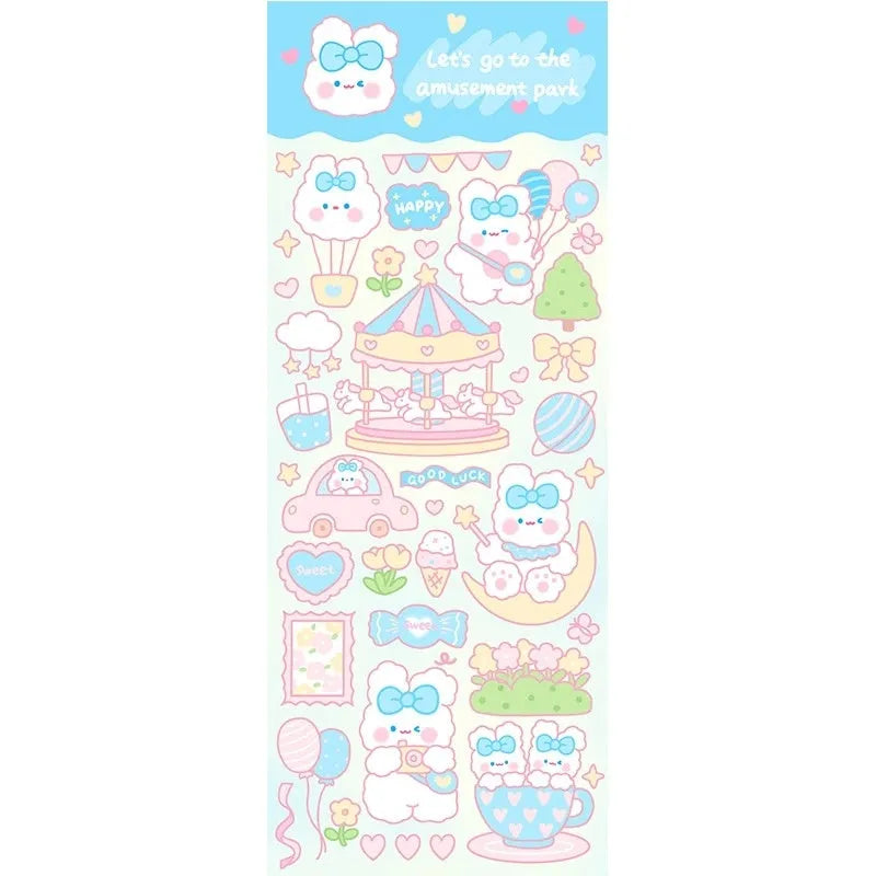 PVC waterproof cartoon stickers for notebook decoration in various styles